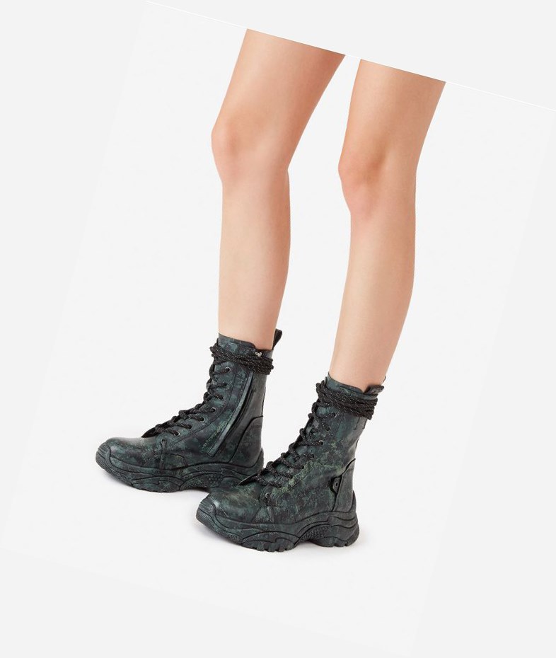 Black Women's ASH Army Bis Sneaker Boots | 046GHDORE