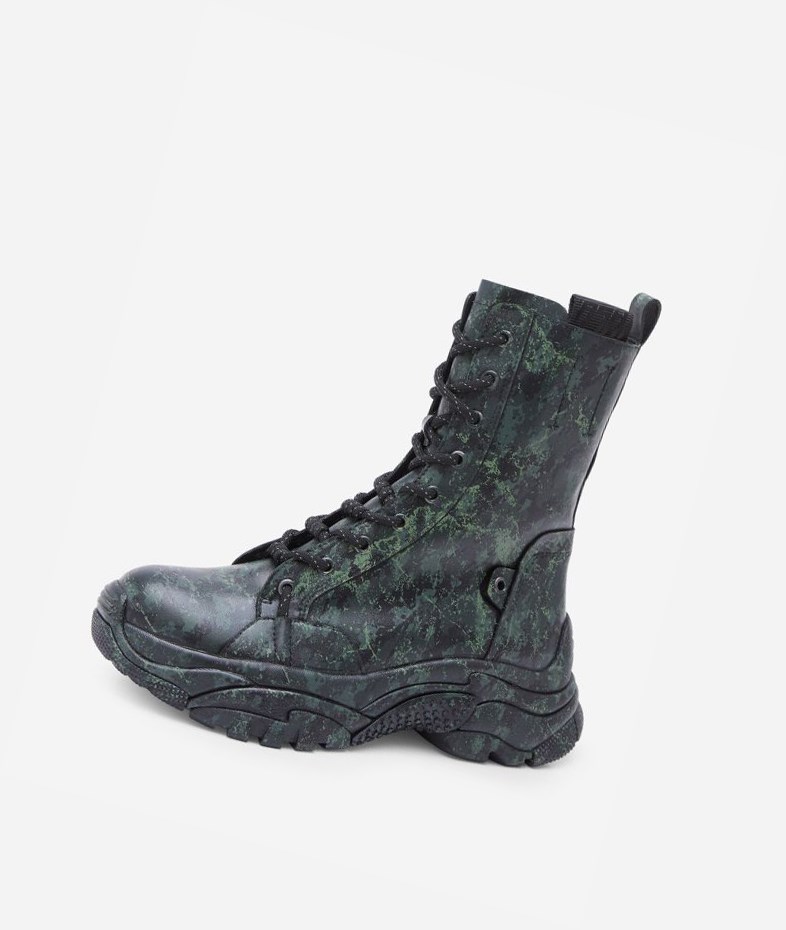 Black Women's ASH Army Bis Sneaker Boots | 046GHDORE