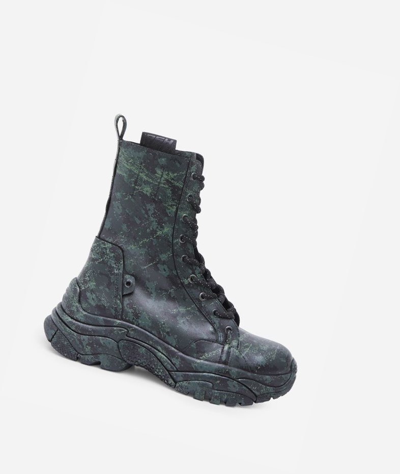 Black Women\'s ASH Army Bis Sneaker Boots | 046GHDORE